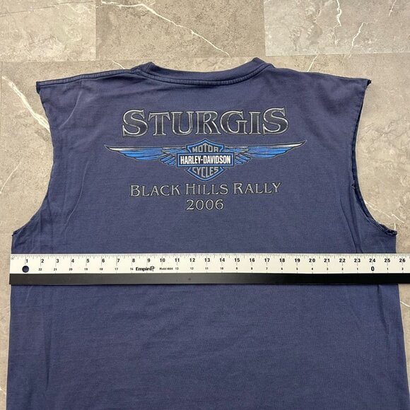 Vintage Harley Davidson Graphic Tee Mens 2XL XXL Sleeveless Sturgis y2k Buffalo - Picture 8 of 10